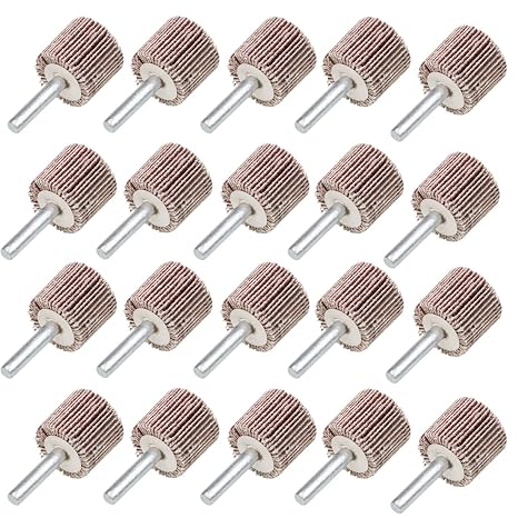 20Pack Abrasive Flap Wheel Sander,1" x 1" x 1/4" Shank Mounted Flap Wheels, 80 Grit Aluminum Oxide Sanding Flap Wheel for Rust Removal Deburring Polishing Satin-Finishing- Abrasive Grinding Tool