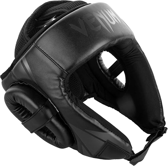 Venum Challenger Open Face Headgear - Black/Black, One Size
