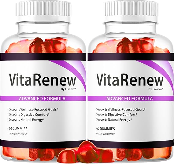 (2 Pack) VitaRenew Gummies - Original VitaRenew Advanced 1050MG Formula - Maximum Strength, Supplement Gummy Official Formula Vita Renew All Natural Overall Wellness Support, 120 Gummies for 2 Months