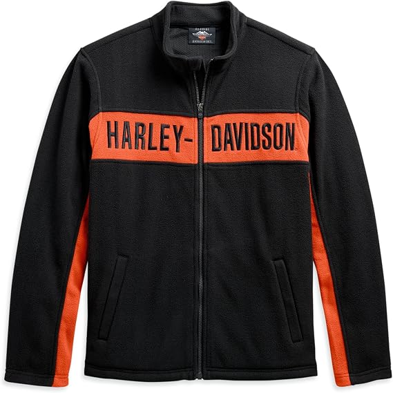 Harley-Davidson Men's Embroidered Fleece Jacket, Black - 99087-20VM