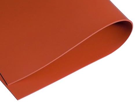 Red Silicone Rubber Sheet, 60A 1/16 x 9 x 12 Inch Commercial Grade, Made in the USA, No Adhesive Backing, High Temp Gasket Material