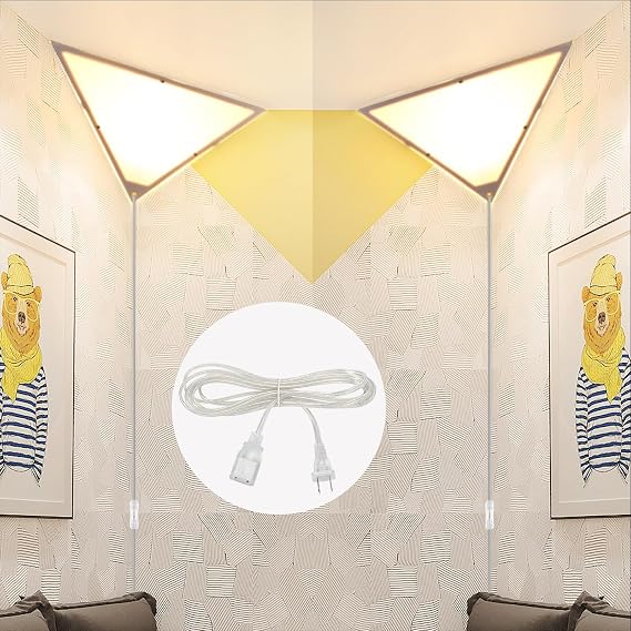 2 Pack Corner Lights for Living Room and 2 Pack Clear Extension Cord 10 ft