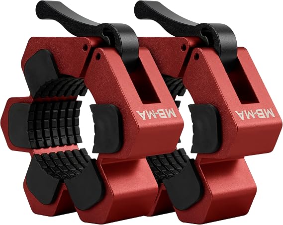 Valor Fitness Magnetic Barbell Collars Heavy-Duty Aluminum Weightlifting Clamps with Lever Lock for Olympic Bars Non-Slip Barbell Clips for Powerlifting, HIIT, and Strength Training