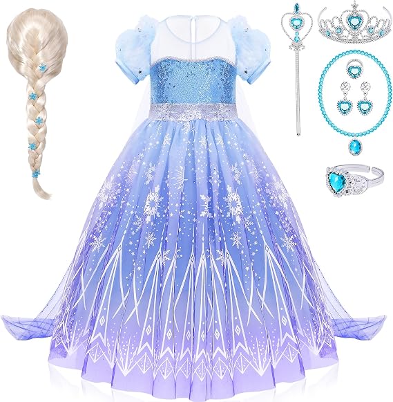 Latocos Princess Dress Costume for Girls Kids Toddlers Princess Dress Up Cloths for Little Girls Halloween Birthday Gifts