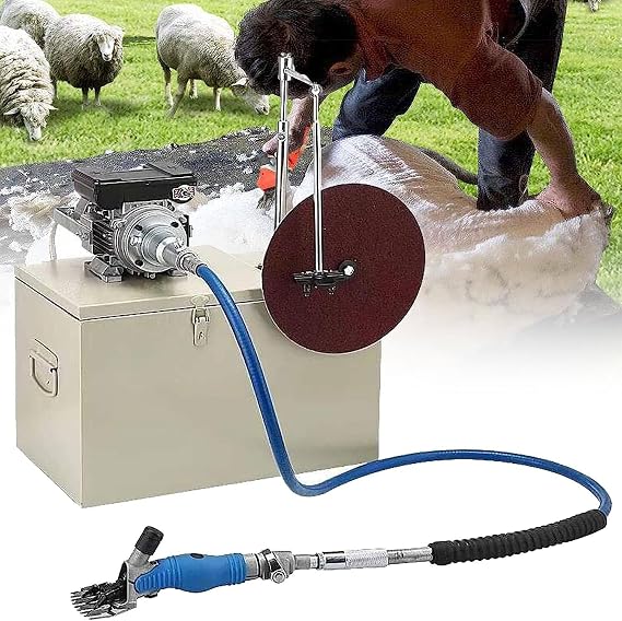 550W Electric Sheep Goat Grinding Shearing Machine Wool Shears Clipper Cutter, Farm Grinder Tool with Motor for Goats Camel Cattle Horse