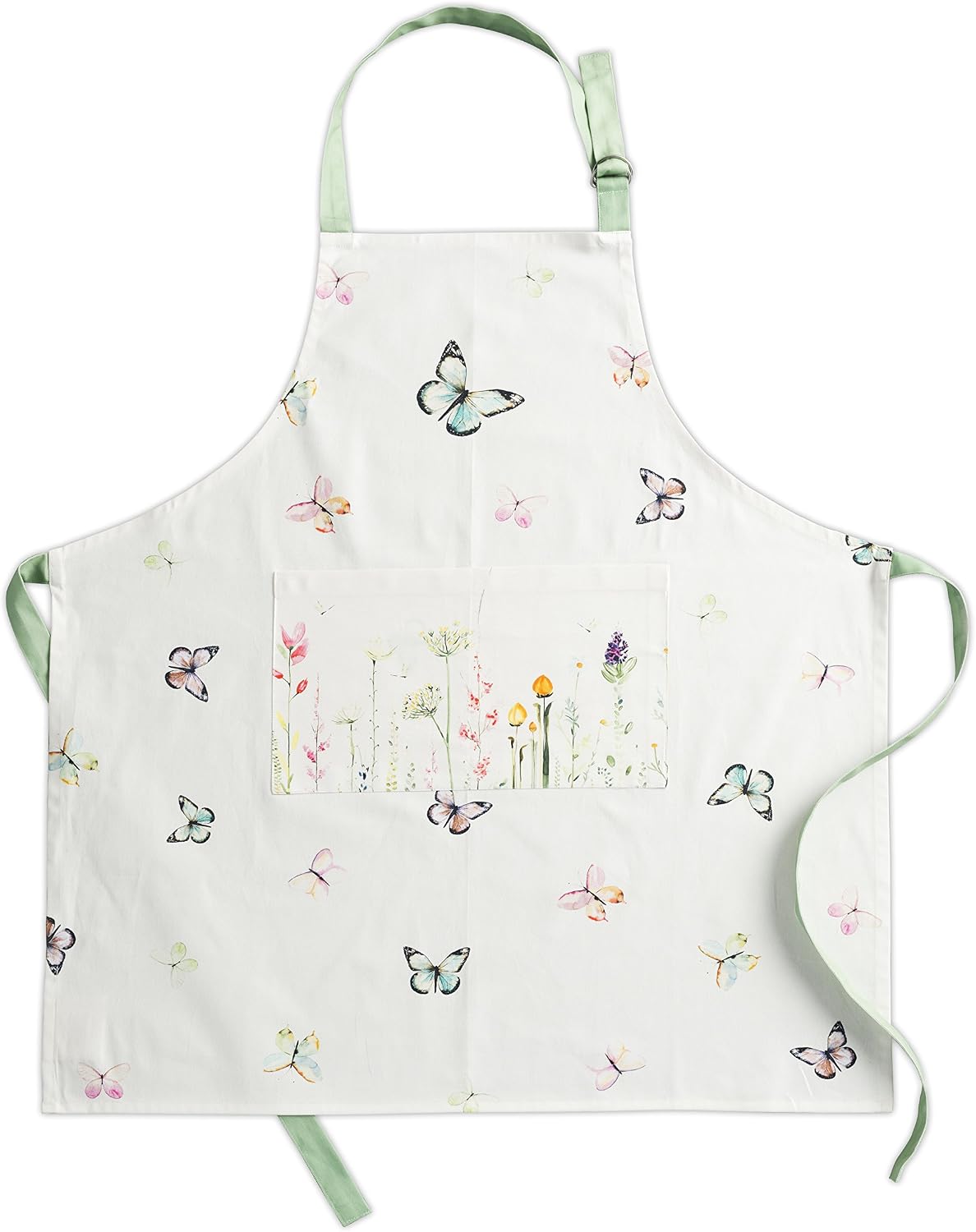 Maison d Hermine 100% Cotton Kitchen Apron with an Adjustable Neck with Long Ties for Women Men Chef
