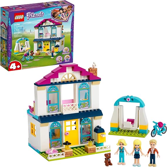 LEGO Friends 4+ Stephanies House 41398 Mini-Dolls House, Lets Kids Role-Play Family Life Friends Stephanie, Alicia and James (170 Pieces)