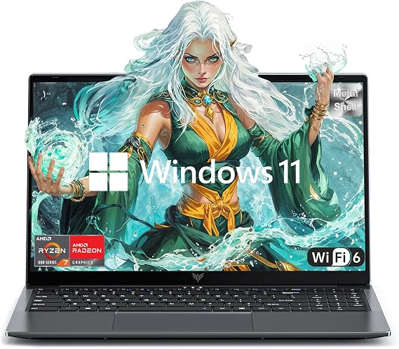 MALLRACE Gaming Laptop,AMD Ryzen 7 5825U Processor(8C/16T,Up to 4.5Hz),16GB DDR4 512GB M.2 2280 NVMe SSD High Performance Gaming Laptopr for Business, Officeand Light Gaming