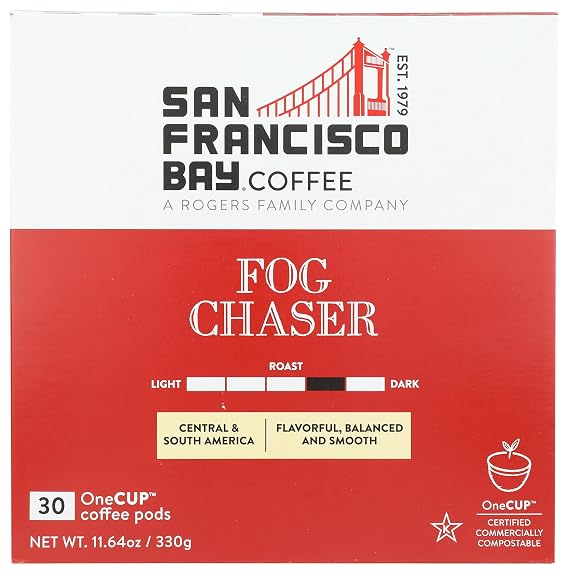 San Francisco Bay Coffee, Fog Chaser Single Serve K-Cups, 30 Count