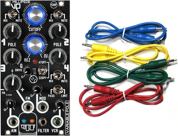 Millipede Variable Pole VCF 13HP Eurorack Module w/ 4 Cables