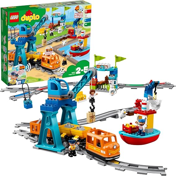 LEGO DUPLO Cargo Train Complementary Educational Toy Making Set Compatible with DUPLO Sets for Children Ages 10875-2 and Over (105 Pieces)