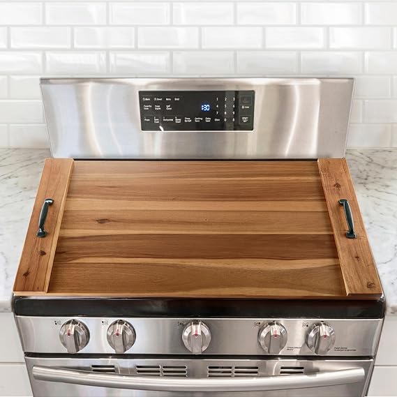 BLUEWEST Acacia Wood Noodle Board Stove Cover with Handles