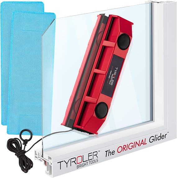 Tyroler Outside Magnetic Window Cleaner Tool, Fits Only 0.1"- 0.3" Windows | | The Glider S1 Double Sided Window Cleaner Tool Fits Windows 0.1"-0.3" | Magnet Window Cleaner Tool, Magnetic Glass Cleaners