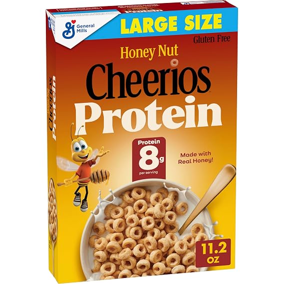 Cheerios Honey Nut Protein Cereal, 8g Protein, Gluten Free, 11.2 oz