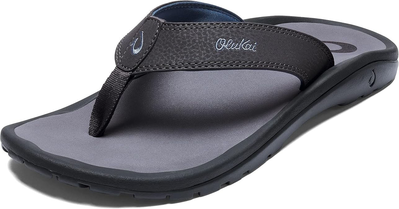 OluKai Ohana Men's Sandals, Water Resistant Flip Flops with Arch Support | Lightweight Comfort for Beach & Travel, Enhanced Traction for Wet Surfaces