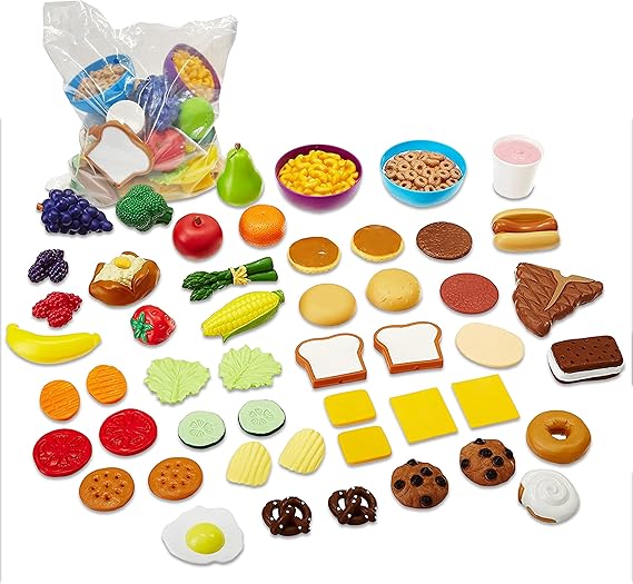 Learning Resources New Sprouts Complete Play Food Set - 50 Pieces, Ages 2+, Toddler Kitchen Kids, Fruit and Vegetable Toys, Gifts for Boys and Girls