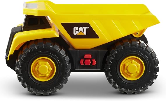 CAT Construction Tough Machines Toy Dump Truck, 10" w/Realistic Lights & Sounds, Rumbling Action, Movable Parts & Sturdy Plastic Construction
