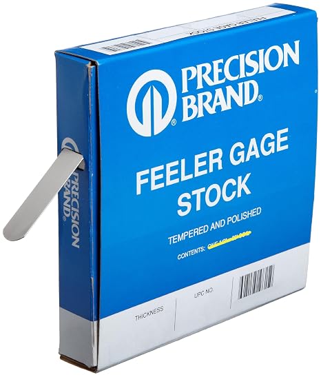 Precision Brand 19190 Steel Thickness Feeler Gage Coil, 0.0025" Thickness, 1/2" Width, 25' Length