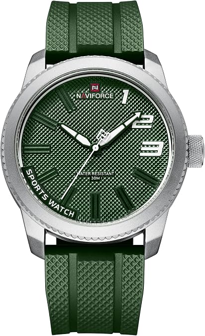 NANVIFORCE Fashion Watches with Silicone Strap Top Brand Luxury Men Watch Sports Waterproof Quartz Watch Men