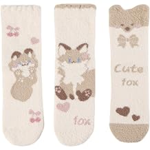 BUDERMMY Thermal Fluffy Socks for Womens 3 Pairs Ladies Winter Warm Fuzzy Socks Gift for Women and Girls Socks for Causal Home Sleeping
