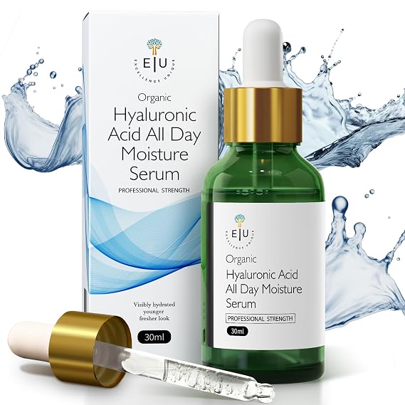 Organic Hyaluronic Acid Serum for Face 30ml Hydrating Serum Hyaluronic Acid Serums for Deep Moisture, Plumping & Anti-Aging
