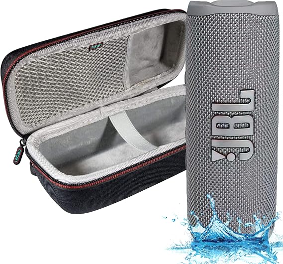 JBL Flip 6 - Waterproof Portable Bluetooth Speaker, Powerful Sound and deep bass, IPX7 Waterproof, 12 Hours of Playtime with Megen Hardshell Case - Gray