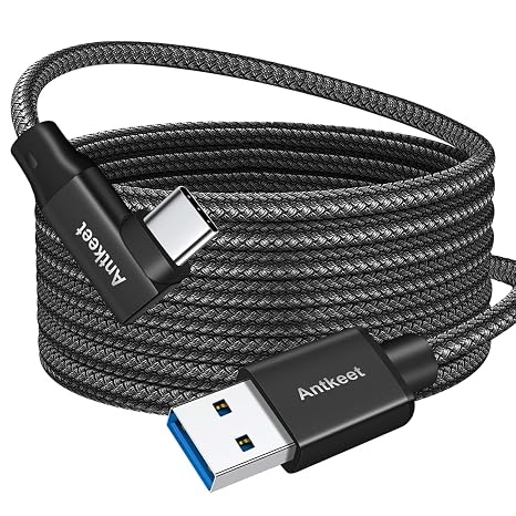 Link Cable 16FT Compatible with Oculus/Quest 3/Meta Quest 3 High Speed PC Data Transfer, USB 3.0 to USB C Cable for VR Headset