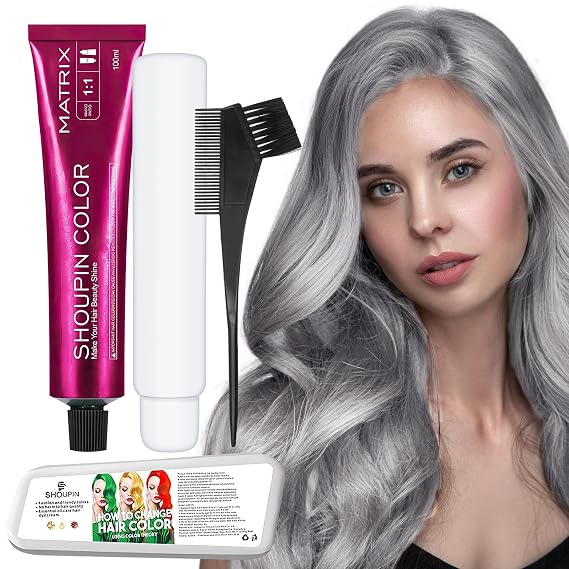 Shoupin Hair Color Nourishing Dye for Men & Women, No Bleaching, Tea Gray (1 Fl Oz)