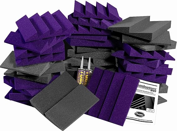 Auralex Acoustics D36-DST Roominator Acoustic Absorption Treatment Room Kit, Charcoal/Purple
