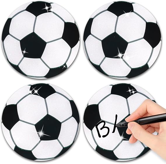Soccer Glitter Cutouts for Birthday Baby Shower Bulletin Board Wall Decor | 100Pcs Sport Ball DIY Paper Cuts Party Decor Soccer Cutout Bulletin Board for Sport Back to School Party Game Day Wall Decor