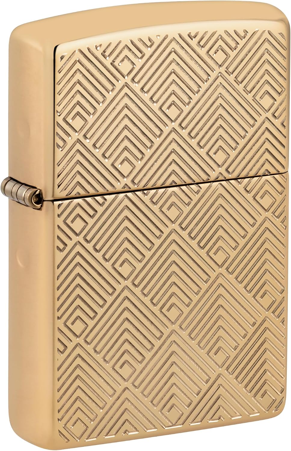Zippo Windproof Lighter, Diamonds Pattern Design – High Polished Brass, Deep Carve – Refillable, Reusable, Windproof Design –  in Gift Box – Made in USA