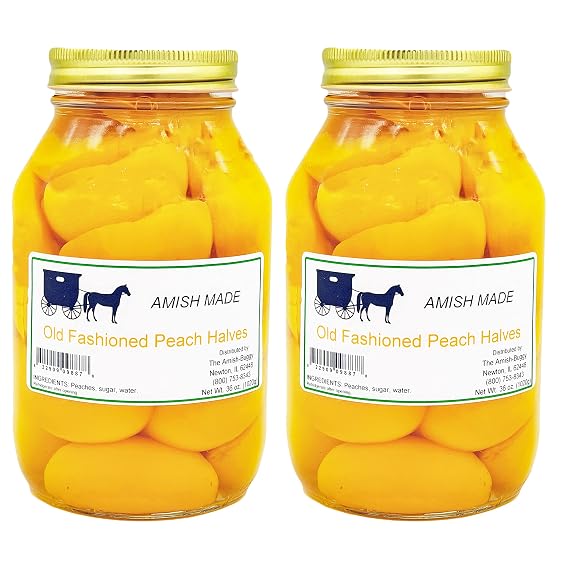 Amish Made Canned Fruit (Old Fashioned Peach Halves (2-32 oz. Jars))
