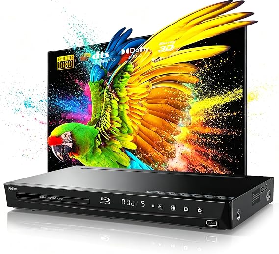 1080P 3D Blu-ray DVD Player for Home Theater, 5.1 Channel Audio Out