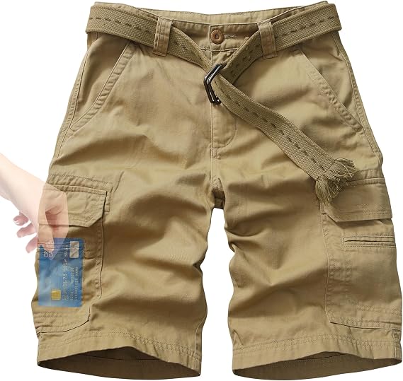 Men's 11" Cargo Shorts, Relaxed Fit Bermuda Shorts | Relaxed Fit 11-Inch Cargo Shorts with Multiple Pockets for Work, Hiking, Travel and Casual Summer Wear