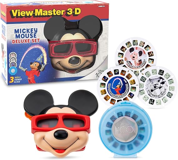 View-Master Mickey Mouse Deluxe Set, Disney 100 Edition - STEM, Retro, Fun Learning Toy for Kids and Adults, Toddlers, Ages 3+