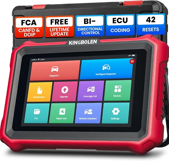 KINGBOLEN K8 Elite OBD2 Scanner,Bi-Directional Scan Tool With ECU Coding,42+ Reset Service,Free V.A.G Guide,All System Car Diagnostic Tool Lifetime Free Update,FCA,Can FD & DOIP.2025 New Model.