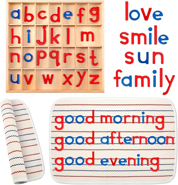 Juexica Montessori Alphabet Letters Lowercase Wood Box, Lowercase Letters