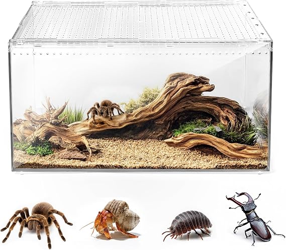 AZV Escape Proof Tarantula Enclosure,Polycarbonate Hermit Crabs Tank XLarge