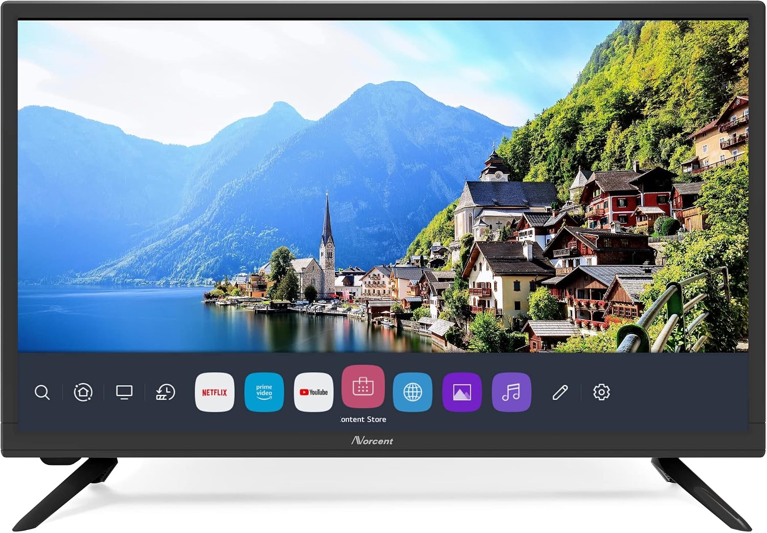 Norcent 24 Inch 720P HD LED Smart TV N24H-S1 Build-in WebOS System, HDMI ARC USB Optical Ports, with TTS Function