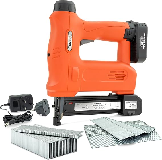 Tacwise 1701 Master Nailer 191 Cordless Machine 20 V with 1000 Staples and 2000 Nails