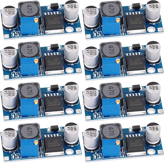 8 Pack LM2596S DC-DC Step-Down Voltage Regulator, Input 3.2-35V Output 1.25-34V Adjustable Buck 3A Electronic Voltage Stabilizer Power Supply Module