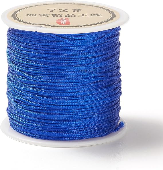 43 Yards Nylon String Friendship Bracelets String 0.8mm Nylon Beading Thread Braided Chinese Knotting Cord Macrame Cords for Kumihimo Necklaces Tassels Jewelry Crafts (Blue)