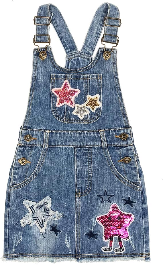 Peacolate 4-11T Little&Big Girls Jumper Dress Casual Strap Denim Overalls