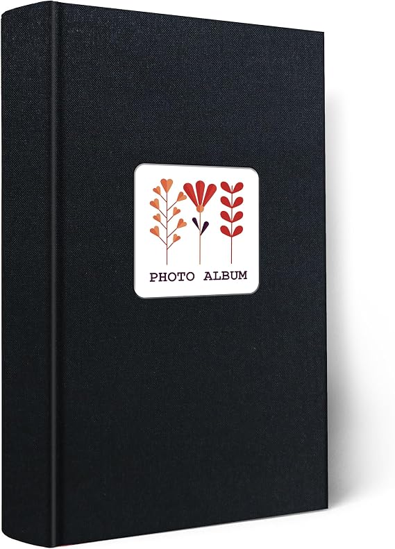 Holoary Photo Album 4x6 300 Photos 3 Pictures Per Page, 300 Pockets 4x6 Picture Album, Linen Fabric Cover for Photos with Writing Area, 4x6 Photo Albums for Family Weddings Travel Memories(Black)