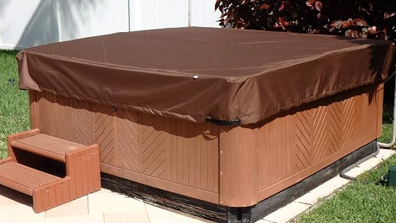 BeyondNice Heavy Duty Hot Tub & Spa Cover Cap 87 x 87 inches Waterproof 600D Polyester Adjustable Quick Release Buckles