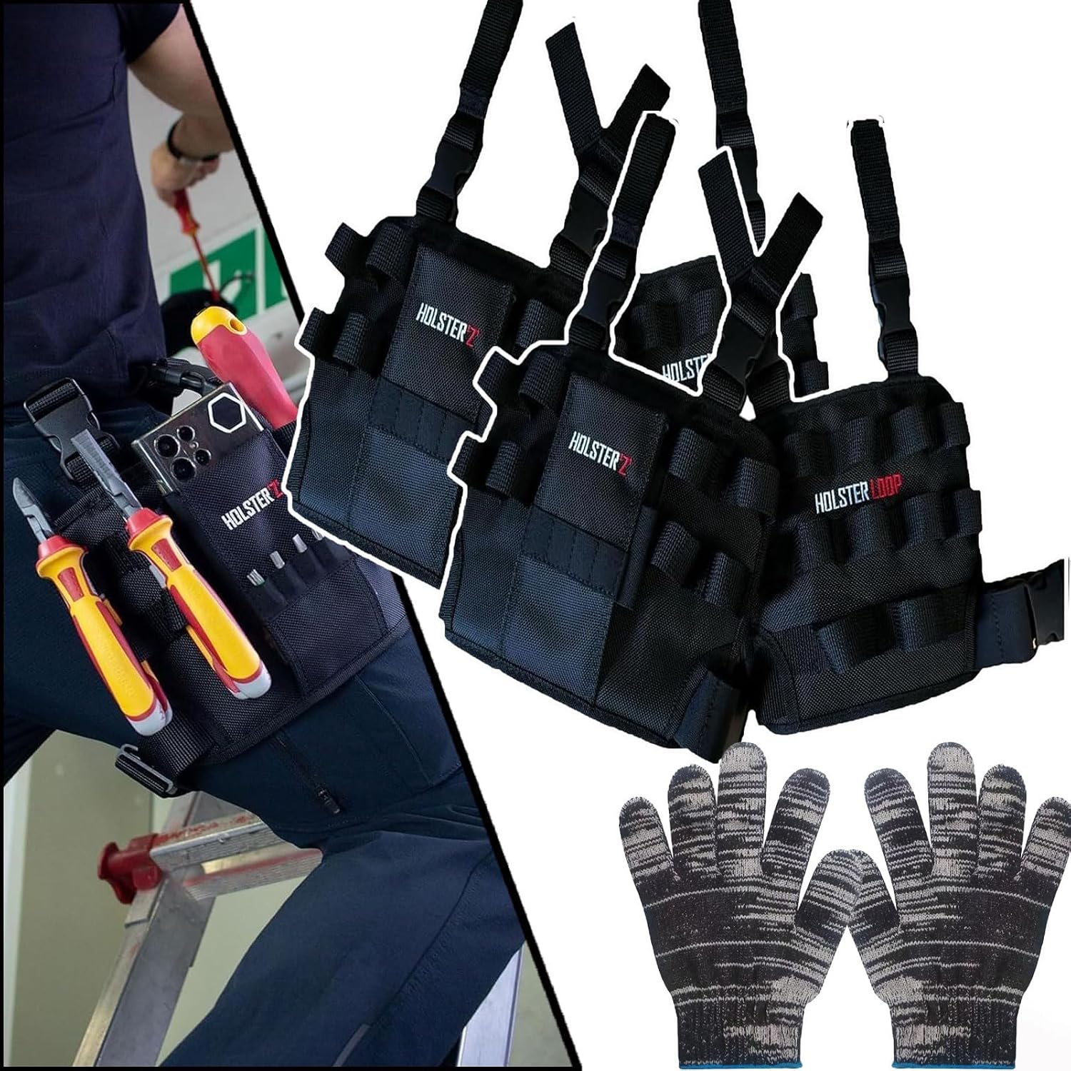 Holster Z, Dach Pro Holster Z 2.0 Tools, Holster Z Tool Pouch, Holster Z 2.0 Tool Pouch, Holster Z 2.0 para Herramientas, Holsters Tool Pouch, Electrician Tool Pouch, Tool Bag for Leg
