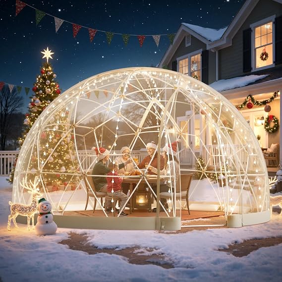 VEVOR Garden Dome Tent 15 x 9.5 ft Clear Bubble Tent House for 12-14 Person