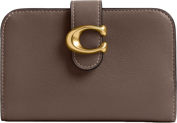 COACH Soft Grain Leather Tabby Wallet, B4/DARK STONE, One Size