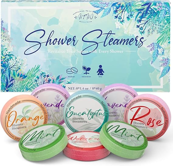 HFHO Shower Steamers Aromatherapy 8 Pack Natural Essential Oils Home Spa