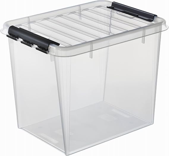 SmartStore 50 Classic Transparent Plastic Storage Box with Lid, 52 litre